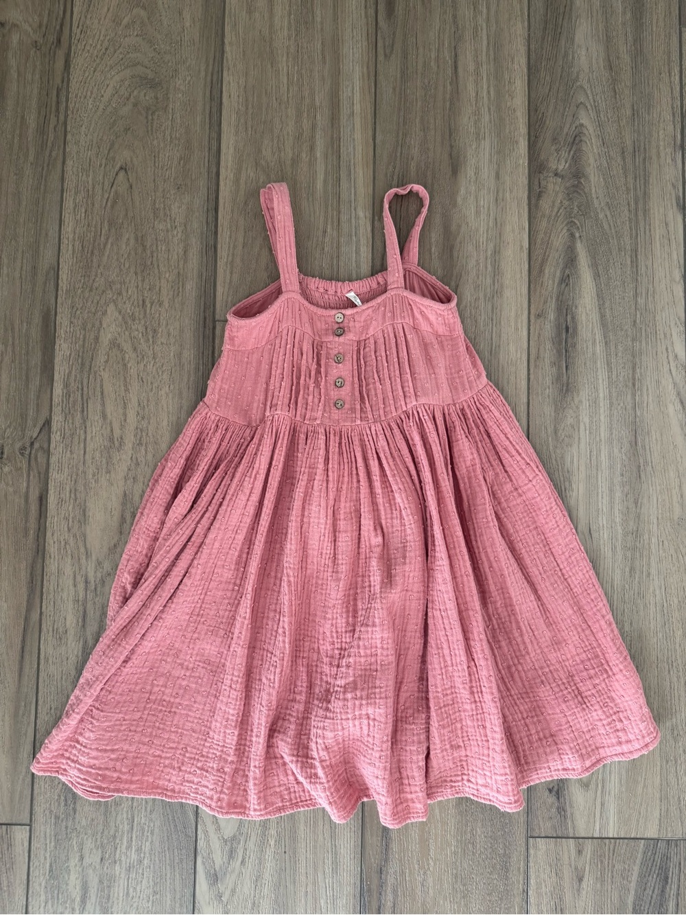 Rylee and Cru Girls' Pink Cotton Sundress with Button Detail 8-9y